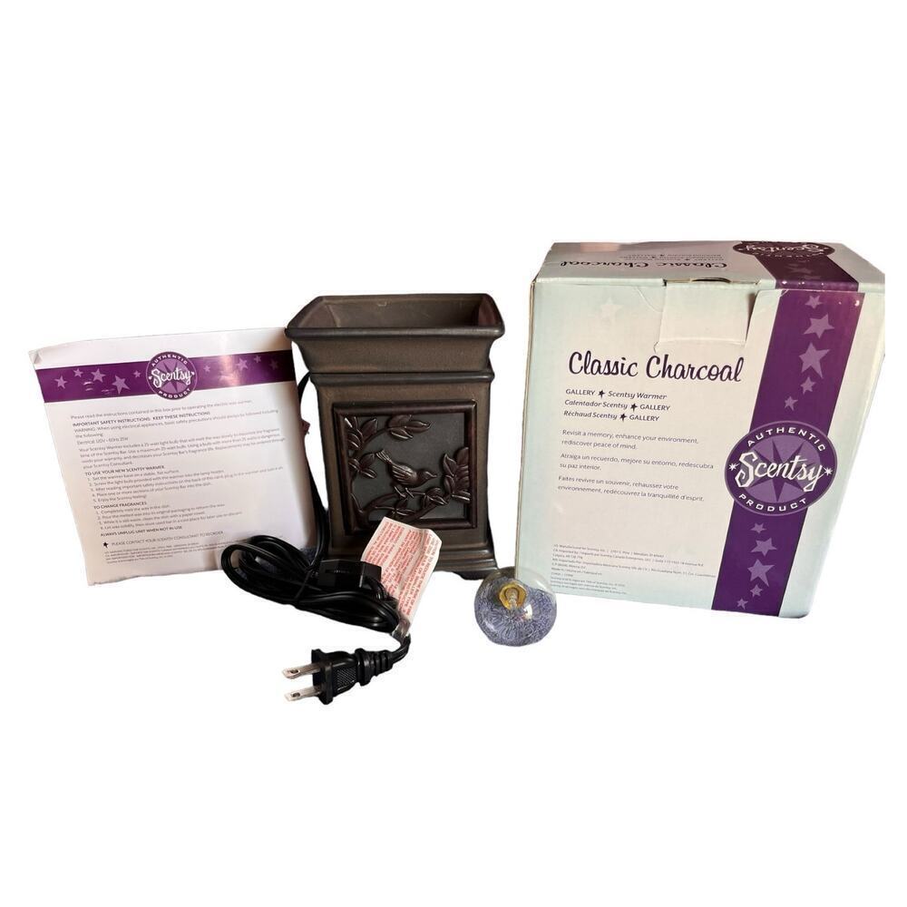 Scentsy Warmer, Retired, Classic Charcoal, 1 Frame with Bird, New in Box